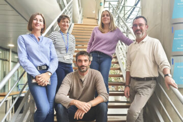 De guache à droite : Isabelle Matias, Delphine Gonzales, Alexandre Brochard, Marlène Maître, Thierry Leste-Lasserre